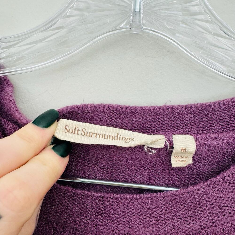 Soft Surroundings Purple Knit Long Sleeve Blouse Women’s Size M - Picture 2 of 7